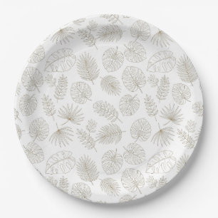 Assiettes En Carton Motif d'art botanique minimaliste en ligne (5)