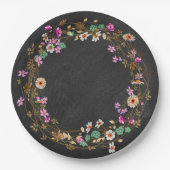 Assiettes En Carton Motif d'art de couronne florale de style Cowgirl d (Devant)