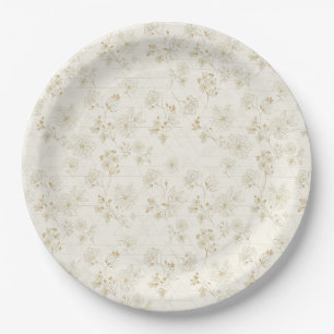 Assiettes En Carton Motif d'art en ligne botanique minimal (2)
