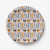 Assiettes En Carton Motif d'art populaire d'oiseau d'automne (Devant)