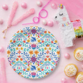 Assiettes En Carton Motif d'art populaire mexicain (Fête)
