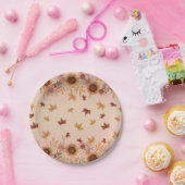 Assiettes En Carton Motif d'automne Soft Boho (Fête)