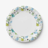 Assiettes En Carton motif de arrière - plan des enfants (Devant)