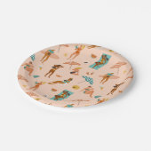 Assiettes En Carton Motif de bains de soleil de plage (Angle)