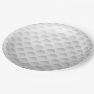 Assiettes En Carton Motif de balle de golf blanc