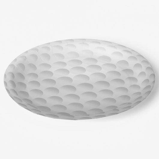 Assiettes En Carton Motif de balle de golf blanc (Angle)