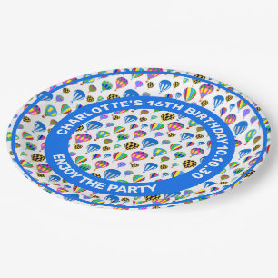 Assiettes En Carton Motif De Ballons À Air Chaud Colorés Images