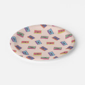 Assiettes En Carton Motif de bande audio Retro Neon (Angle)