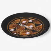 Assiettes En Carton Motif de baseball Mitts (Angle)