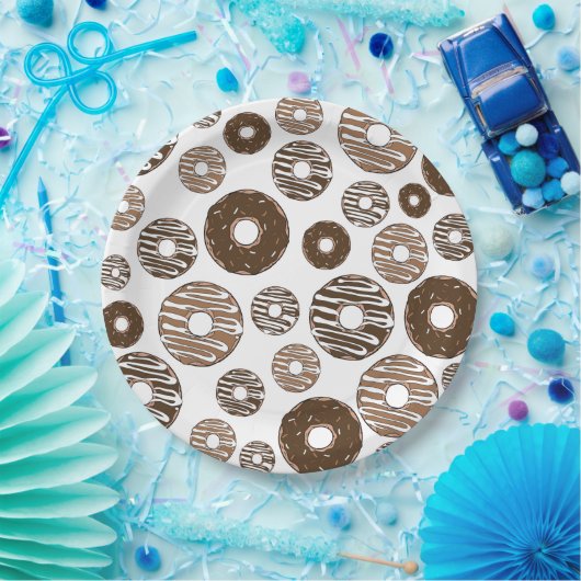 Assiettes En Carton Motif de beignes, beignets de chocolat, beignets d (Fête)