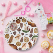 Assiettes En Carton Motif de biscuits de Noël Hygge (Fête)