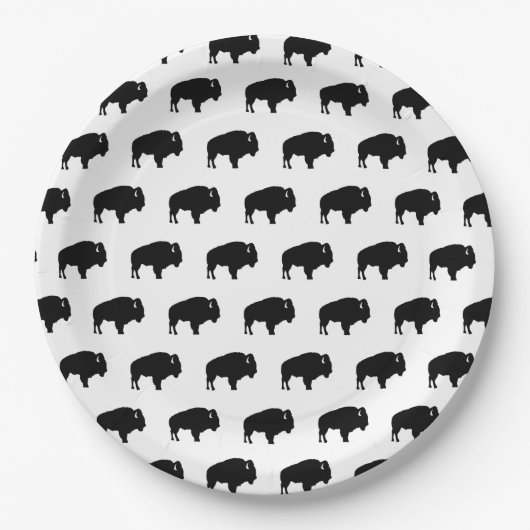 Assiettes En Carton motif de bison (Devant)