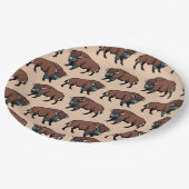 Assiettes En Carton Motif de bison de Buffalo (Angle)