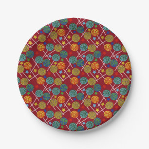 Assiettes En Carton Motif de bonbons   motif Lollies   lollipop 32
