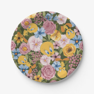 Assiettes En Carton Motif de broderie florale TWEETY™