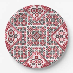 Assiettes En Carton Motif de broderie palestinien 2