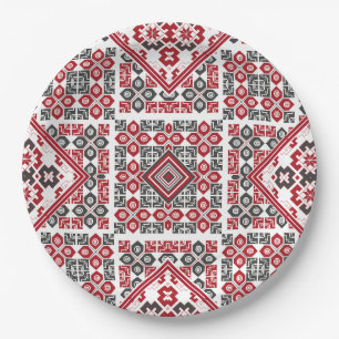 Assiettes En Carton Motif de broderie palestinien 2