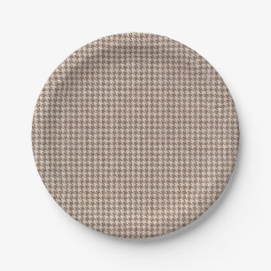 Assiettes En Carton Motif de Brown de pied-de-poule