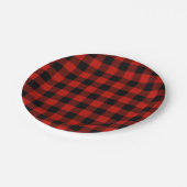 Assiettes En Carton Motif de bûcheron rouge classique (Angle)