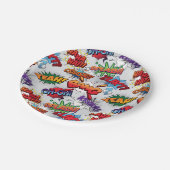 Assiettes En Carton Motif de bulle Superhero (Angle)