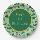 Assiettes En Carton Motif de camion-poubelle customisé (Devant)