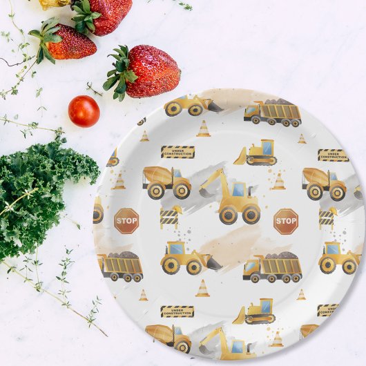 Assiettes En Carton Motif de camions pour enfants