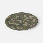 Assiettes En Carton Motif de camouflage vert (Angle)