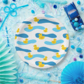 Assiettes En Carton Motif de canard en caoutchouc jaune (Fête)