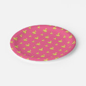 Assiettes En Carton Motif de canard en caoutchouc rose (Angle)
