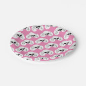 Assiettes En Carton Motif de caniche mignon rose (Angle)
