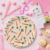 Assiettes En Carton Motif de carottes orange (Fête)