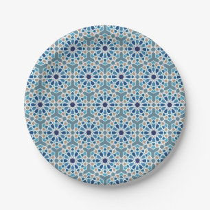 Assiettes En Carton Motif de carreaux marocains