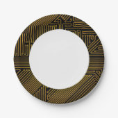 Assiettes En Carton motif de carte de circuit informatique (Devant)