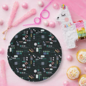 Assiettes En Carton Motif de carte de circuit informatique (Fête)