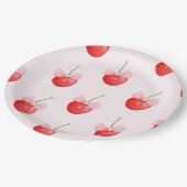 Assiettes En Carton Motif de cerise douce (Angle)