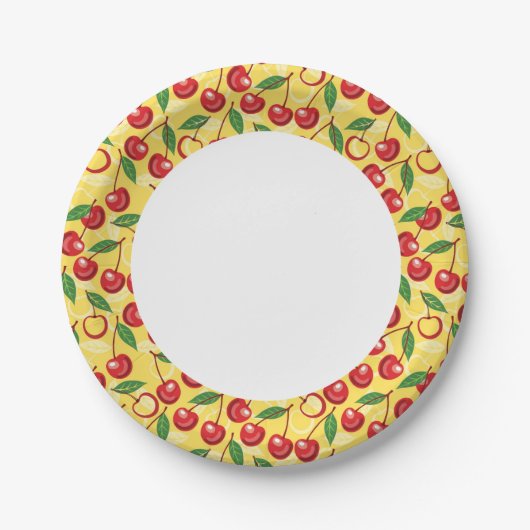 Assiettes En Carton motif de cerisier (Devant)