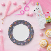 Assiettes En Carton motif de champ rose Abstrait (Fête)