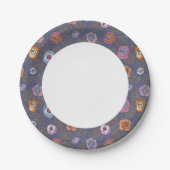 Assiettes En Carton motif de champ rose Abstrait (Devant)