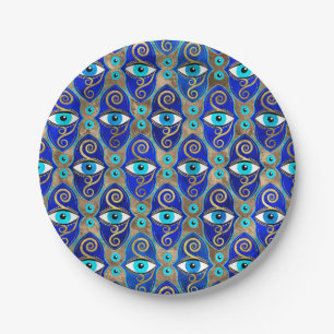 Assiettes En Carton Motif de charme pour les yeux maléfiques