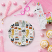 Assiettes En Carton Motif de chat à main mignon Doodle (Fête)