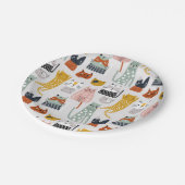 Assiettes En Carton Motif de chat à main mignon Doodle (Angle)