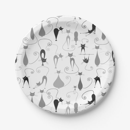 Assiettes En Carton Motif de chat de Kitty (Devant)