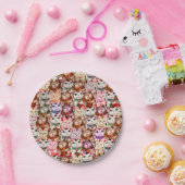 Assiettes En Carton Motif de chats Maneki-neko (Fête)