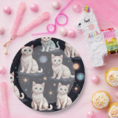 Assiettes En Carton Motif de chats mignons (Fête)