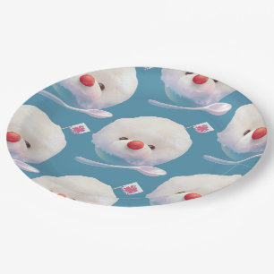 Assiettes En Carton Motif de chien de glace rasé mignon
