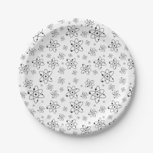 Assiettes En Carton Motif de chimie de la Science d'atomes (Devant)