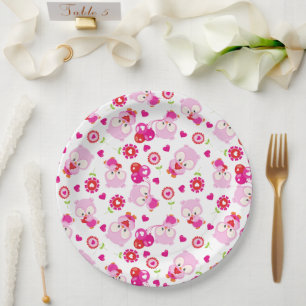Assiettes En Carton Motif De Chouettes, Chouettes Mignonnes, Chouettes