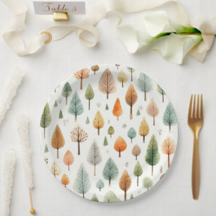 Assiettes En Carton Motif de chute aquarelle