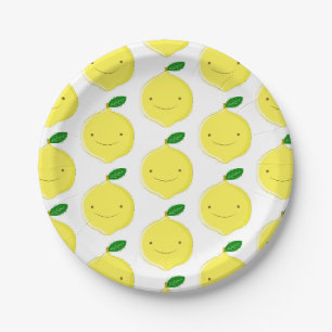 Assiettes En Carton Motif de citron de dessin animé mignon