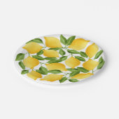 Assiettes En Carton Motif de citrons d'aquarelle (Angle)